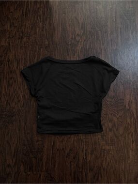 Women’s Black Crop Top - Classic Short Sleeve
